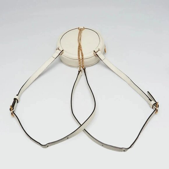 Gucci White Leather Ophidia Vintage Web Circle Backpack Bag - Picture 9 of 12